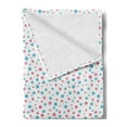 thumbnail image 2 of Blue and Pink Soft Flannel Fleece Throw Blanket, Geometric Simplicity Pattern with Irregular Rounds Spots, Cozy Plush for Indoor and Outdoor Use, 50" x 60", Pink Blue, by Ambesonne, 2 of 5