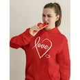 thumbnail image 4 of Tstars Womens Beautiful Valentine's Day Love Cursive Heart Valentine's Day Cute Gift Idea for Her Wife Women Hoodie, 4 of 6
