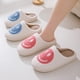 thumbnail image 3 of Pantuflas de algodón con cara sonriente de dibujos animados para el hogar, pantuflas de felpa para el hogar, pantuflas cálidas para parejas de mujeres para interiores, 3 of 5