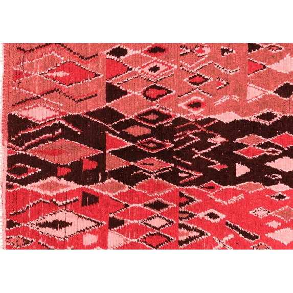 Ahgly Company Machine Washable Indoor Rectangle Oriental Red Modern Area Rugs, 3' x 5'