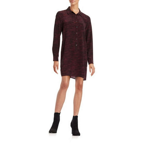 $415 EQUIPMENT Robe Clean Lucida True Black / Burnt Scarlet Silk ( S )