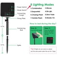 thumbnail image 5 of YEOLEH 2 Pack Solar String Lights Patio Light,Total 200 LED 80ft Solar powered & USB, IP65 Waterproof with 8 Modes for Garden Patio Gazebo Indoor, Blue, 5 of 6