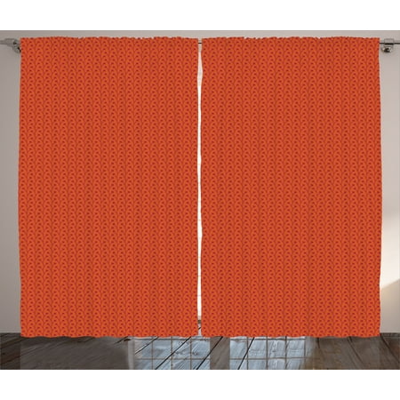 Floral Curtains 2 Panels Set, Abstract Little Tiny Flowers Plants in a Row Patterns Summer House Art Print, Window Drapes for Living Room Bedroom, 108W X 84L Inches, Scarlet and Maroon, by (Best Windows For Tiny House)