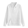 thumbnail image 4 of Stralyhd Womens Sweatshirts Polo Neck Pullover Long Sleeve Clothes Fall Casual Outfit with Pockets White S, 4 of 4