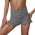 thumbnail image 2 of Girls Athletic Ruffle Shorts High Waisted Yoga Dance Shorts Comfy Workout Gymnastics Shorts for Toddler Kids Active Performance Wear, 2 of 6