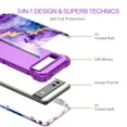 thumbnail image 2 of Casetego for Google Pixel 6A Case (2022),Marble Heavy Duty Shockproof Protection Hard Plastic+Silicone Rubber Hybrid 3 in 1 Drop Protective Cover,Purple Marble, 2 of 8