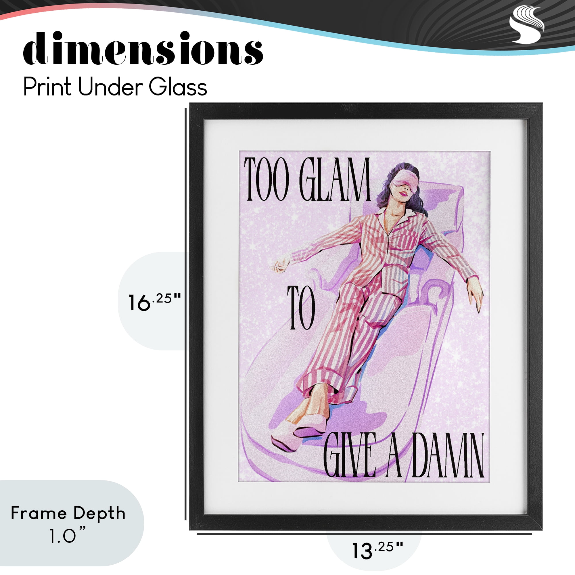 Stupell Industries To Glam To Care Black Framed Print Under Glass, design by Ziwei Li