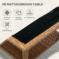 thumbnail image 3 of Outsunny 2-Tier Design Patio Wicker Coffee Table, Aluminum, Glass Top Side Table, Mixed Sand, 3 of 9