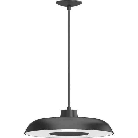 Volume Lighting  1-Light  LED Sleek Black Modern Bowl Hanging Pendant