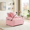 thumbnail image 3 of Jopath Convertible Sleeper Sofa Chair Bed,3 in 1 Velvet Single Sofa with Phone Holder & Cupholders,Pull Out Couch Recliner with Adjustable Backrest for Living Room, Office, Small Place,Pink, 3 of 14