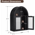 thumbnail image 2 of Arched Bathroom Cabinet, Wall Mounted Bathroom Cabinet with Tempered Glass Doors and Adjustable Shelf, for Kitchen, Living Room, Laundry Room, Restroom, Black, 2 of 18