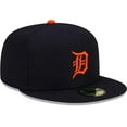 thumbnail image 2 of New Era Detroit Tigers MLB 59FIFTY Couleur Alternative Marine Orange Collection Authentique Casquette Ajustée sur le Terrain, 2 of 10