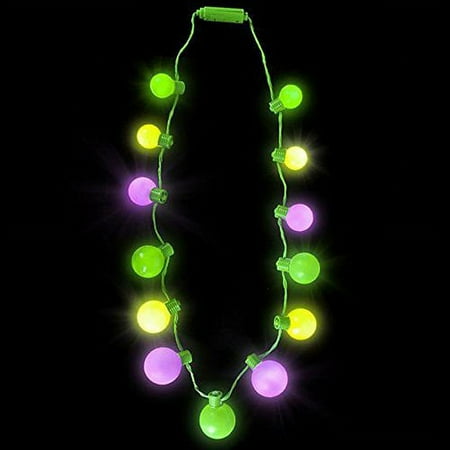 Mardi Gras 25" Light Up Ball Necklace Party Favor (1 per order)