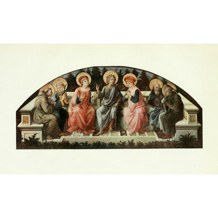 St John the Baptist with other saints Canvas Art - Filippo Lippi...