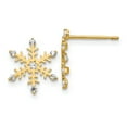 thumbnail image 1 of 14K Yellow Gold Madi K CZ Children's Snowflake Post Earrings, 1 of 2