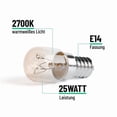thumbnail image 3 of E14 300 Degree High Temperature Bulb 25W,  Filament Microwave Oven Light, Steamer Lamp, Salt Light Bulb, 3 of 6