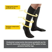 FUTURO Dress Socks, Large, Moderate Compression, Black, Male