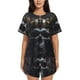 thumbnail image 1 of Balery Royal Skull With Golden Crown Conjunto de Pijama para Mujer con Estampado, Dos Piezas de Manga Corta y Shorts, Ropa de Dormir Suave con Cuello Redondo y Bolsillos-Medium, 1 of 6