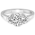 thumbnail image 4 of 4 Carat IGI Certified Round Shape Lab Grown Diamond Engagement Ring | 14K White Gold |Antonia Three Stone Half Moonset Diamond Ring | FG-VS1-VS2 Quality Friendly Diamonds, 4 of 6