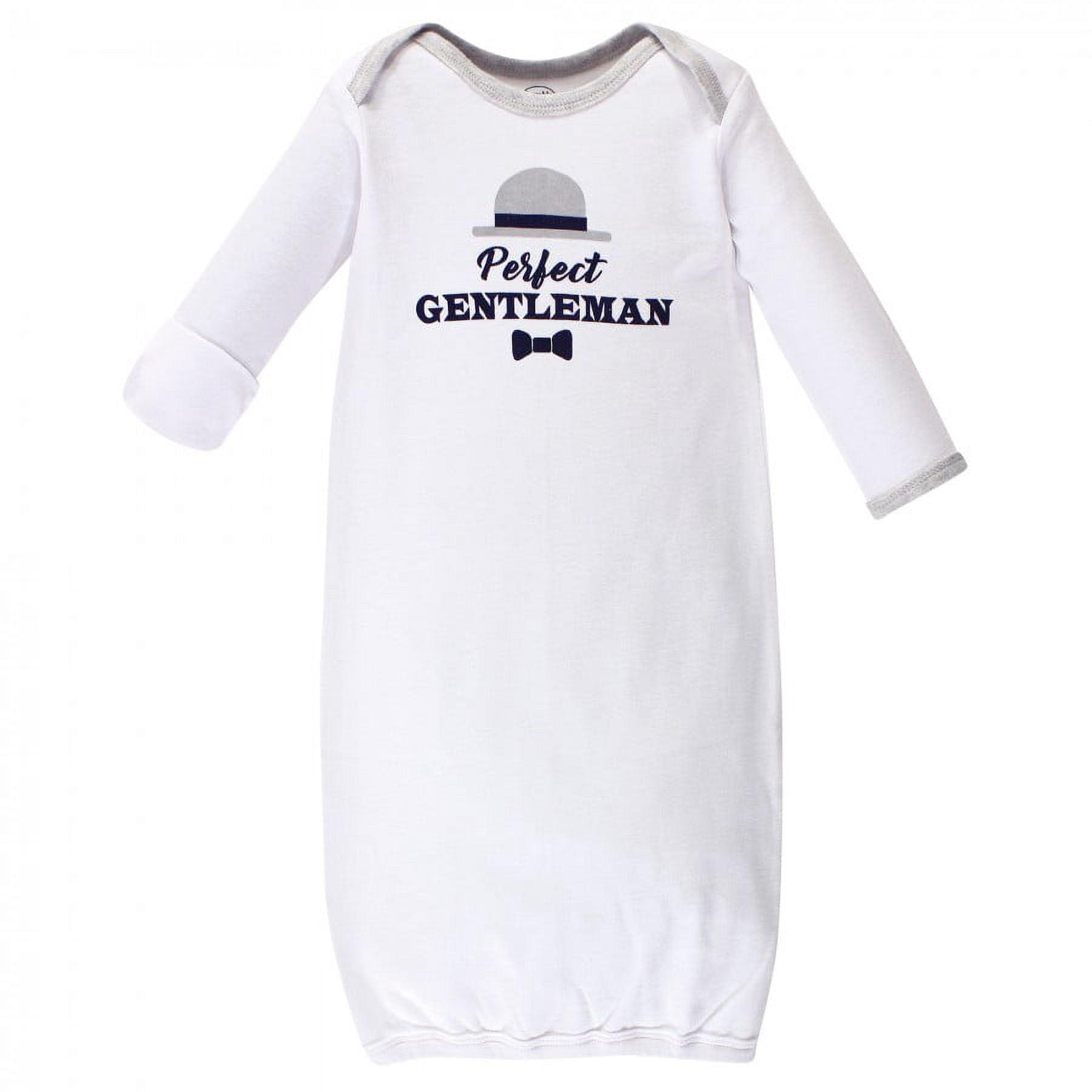 Luvable Friends Baby Boy Cotton Long-Sleeve Gowns 4pk, Gentleman, 0-6 Months