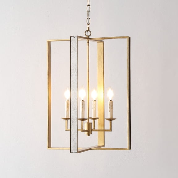 Safavieh Markle 4-Light 18" Industrial Metal Pendant Lights, Gold
