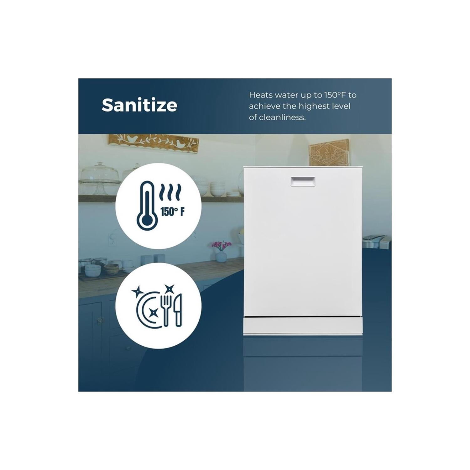 Equator 24" Stainless Steel Built-In Dishwasher w/ Top Control in Silver