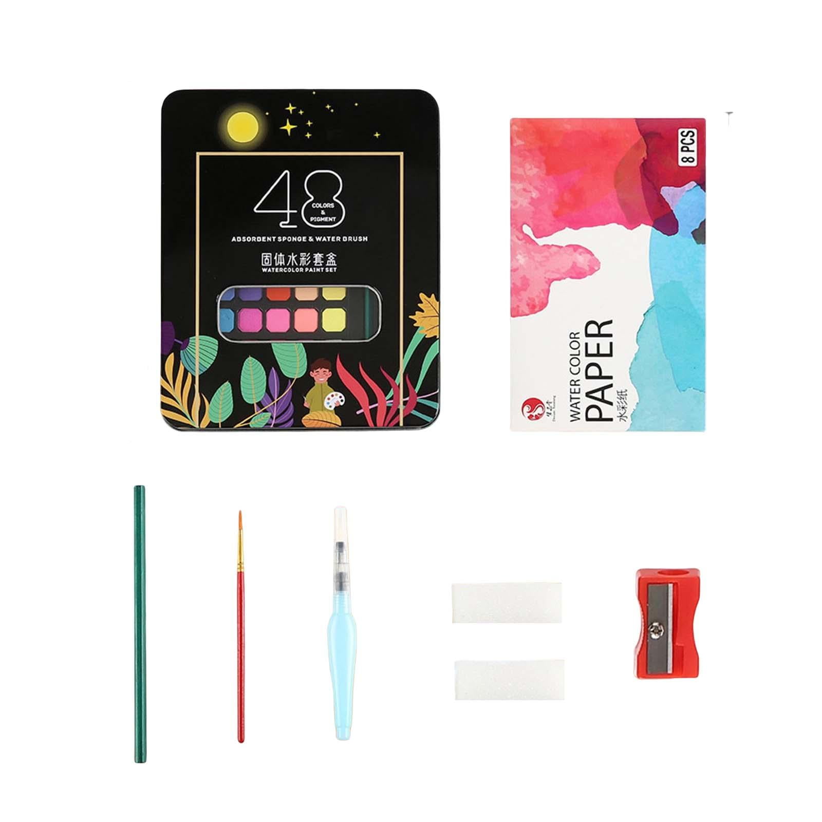 Watercolor Paint Set Pigment Paint Professional Watercolor Paper Art Portable Water Colors for Kids Adults Students Painters Beginners black