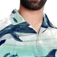 thumbnail image 5 of Whale Men's Printed Button Down Short Sleeve Casual Summer Beach Shirt - Unisex, 5 of 6