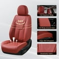 thumbnail image 4 of Florich Front Car Seat Covers, Luxury Faux Leather Seat Protectors, Automotive Seat Cushions Universal Fit for Most Cars Trucks Suv, Red, 4 of 6