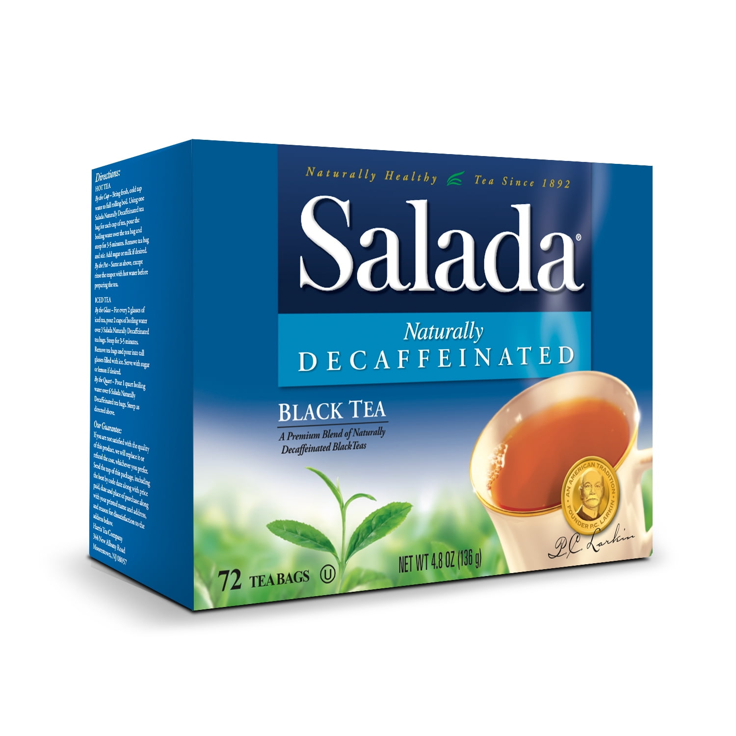 Salada Naturally Decaffeinated Black Tea Blended Strong Black Tea with 72 Tea Bags Per Box (Pack of 12) Contains Caffeine Brew Hot Flavored Rich in Antioxidants Original Blend