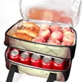 thumbnail image 5 of Rose Double Layered Insulated Lunch Bag with Large Capacity and Dual Compartments, Refrigerated Meal Bag for Hand Carry 7.1x11.4x16.1 Inches, 5 of 6