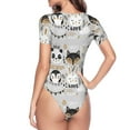 thumbnail image 4 of Balery Women'Sfunny Animals Series Crew Neck Round Neck Short Sleeves Slim Fit Casual Basic Extender Bodysuit Daily Jumpsuit T Shirts-Large, 4 of 9