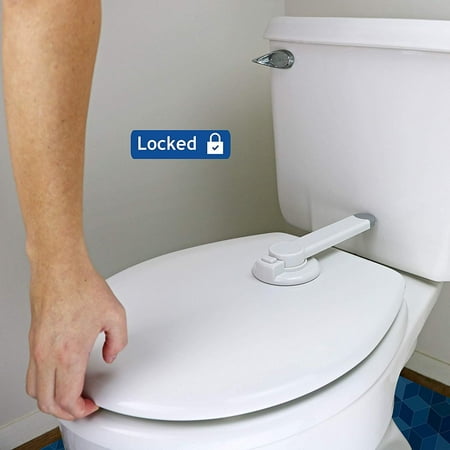 Baby Toilet Lock  Ideal Baby Proof Toilet Lid Lock with Arm – No Tools Needed  Top Safety Toilet Seat Lock – Fits Most Toilets – White  Pack of