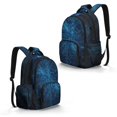 thumbnail image 2 of SEANATIVE School Backpack for Teen Girls Boys Elementary Middle High School Rucksack Bookbag Lightweight Schoolbag with Zipper Front Pocket for Travel, Abstract Pattern Blue, 2 of 7
