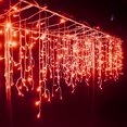thumbnail image 3 of Cadena de luces navideñas, luces de carámbanos, cascada, decoración exterior, luces festivas románticas, luces de ambiente, 3 of 5