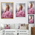 thumbnail image 4 of Designart "Elegant Woman in Pink Evening Gown" Fashion Framed Wall Art - Glam Pink Fashion Illustration Entryway Framed Wall Art, 4 of 6