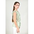 thumbnail image 2 of Blusa de chifon con olanes Roman Fashion /Juvenil, 2669 (Pistache) verde claro CH, 2 of 5