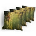 thumbnail image 5 of Ambesonne Fox Throw Pillow Cover 4 Pack, Vixen Mammal Summer Forest, 16", Orange Yellow Green, 5 of 7