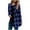 Blue, variant on Womens Long Sleeve Flannel Plaid Shirts Cardigan Blouse Ladies Casual Jacket Loose Tops Blue 4XL