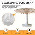 thumbnail image 2 of Elastic Fitted Round Tablecloth, Boho Geometric Waterproof Stretch Table Cover for 36"-44" Tables, Country Ethnic Nation Abstract Motifs Washable Outdoor Tablecloths for Patio, Picnic, Camping, 2 of 9