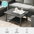 thumbnail image 5 of Martha Stewart Indoor-Outdoor Patio Coffee Table with Lower Storage Shelf and Engineered Wood Top in Gray Rattan Wicker, 5 of 11