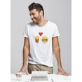 thumbnail image 2 of Kawaii Cute Pixel Burger Fries Love Couple Graphic Men White T-Shirt, Male Large, 2 of 4