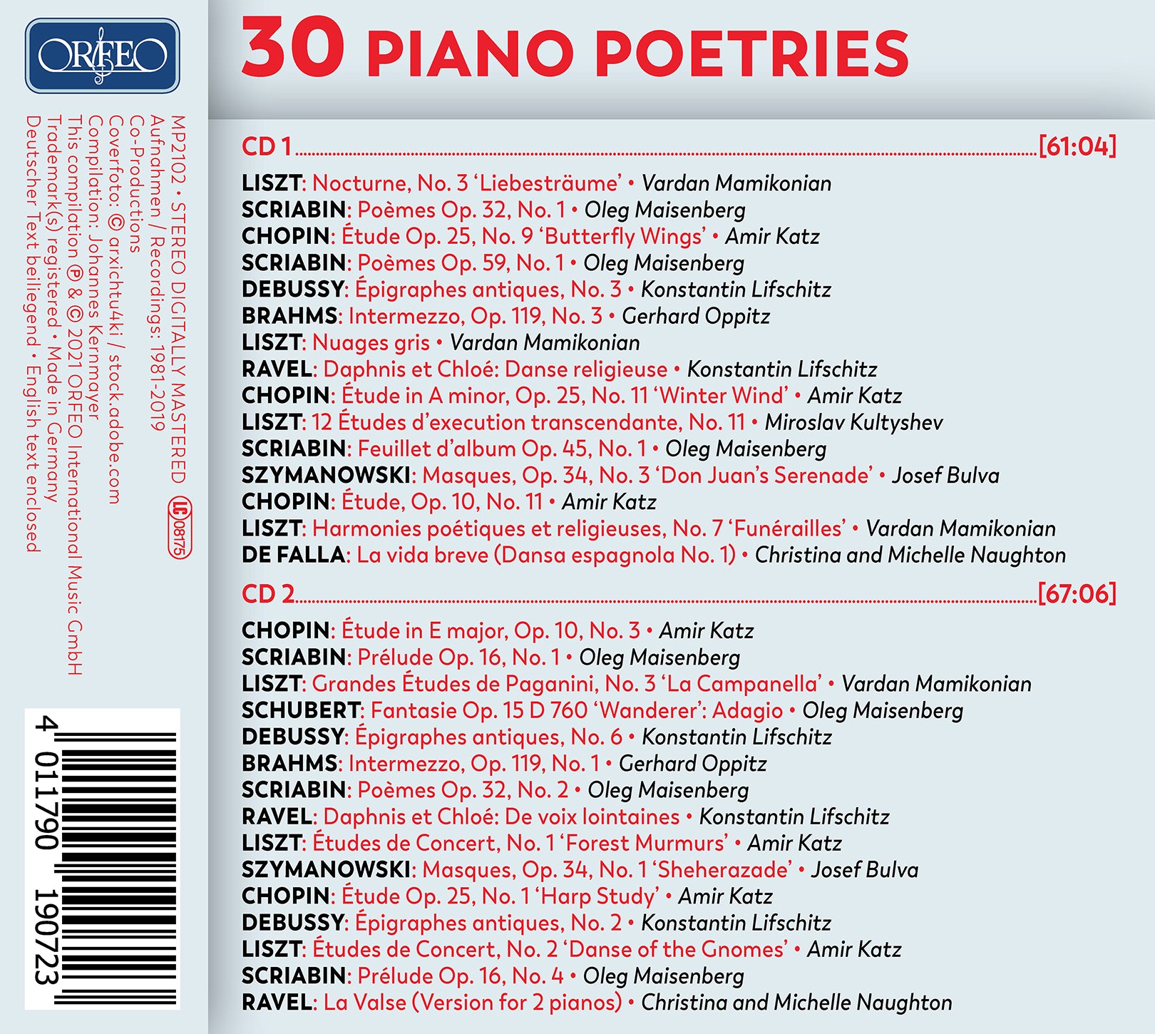 Various Artists - 30 Piano Poetries - Music & Performance - CD