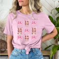 thumbnail image 2 of Mujeres Pantalones Cortos de Manga Corta Impresa Floral Cuello Redondo Superior / Camisa Poliéster, Blusa Casual de Moda para el Uso Diario Del Hogar, 2 of 5