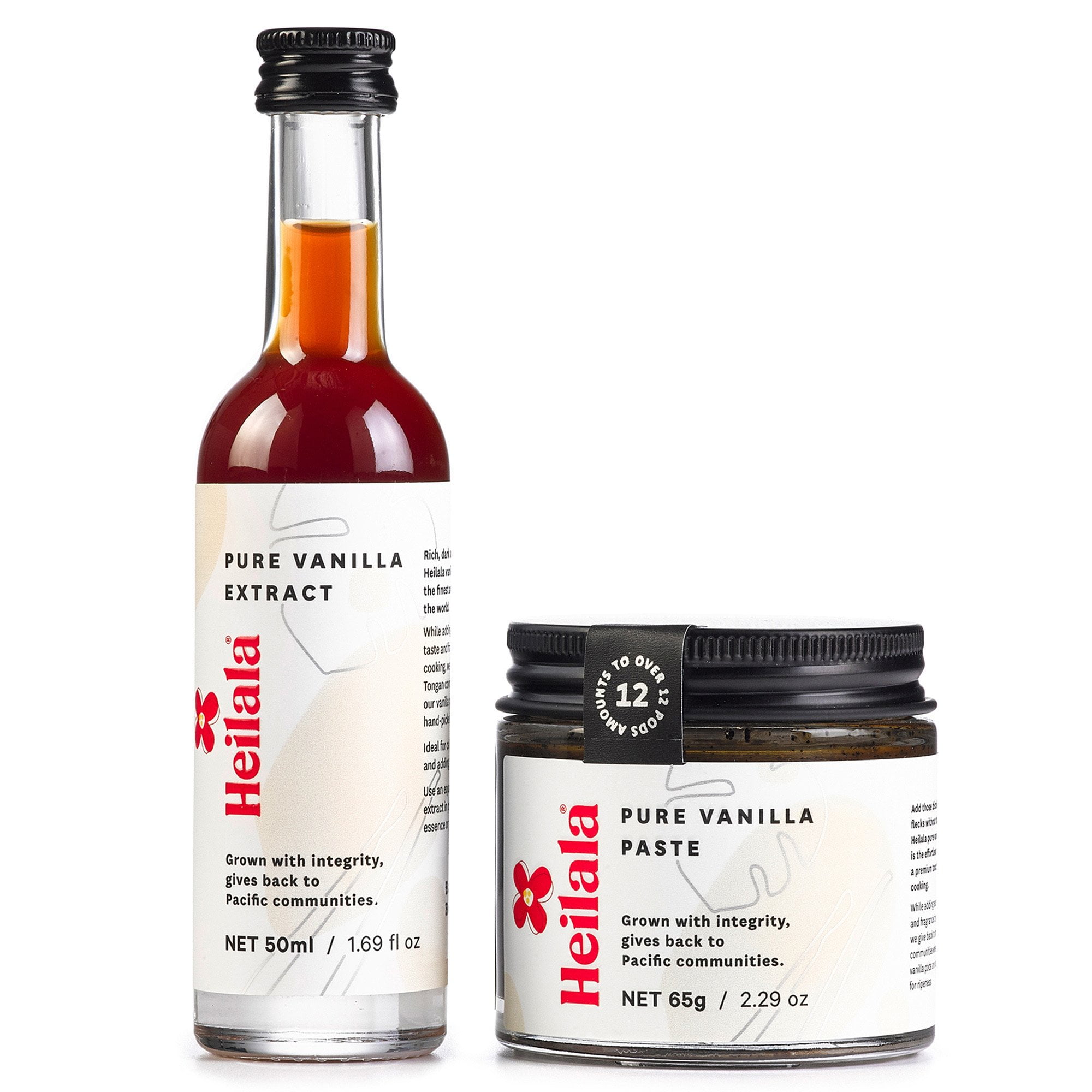 Heilala Bakers Combo Pack Vanilla Bean Paste and Pure Vanilla Extract