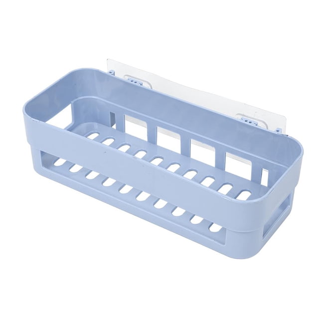 Qiilu Bathroom Storage Rack,1Pc New Stick Type Bathroom Kitchen Corner Wall Storage Rack Organizer Shower Shelf Basket , Bathroom Wall Organizer