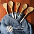 thumbnail image 3 of The Art Box 12 inches Natural Wooden Kitchen Spoon Set for Cooking, Wooden Cookware Utensils Tools, Non Stick - 5 Piece Set Fork, Corner Spoon, Slotted Turner, Spoon, Spatula, 3 of 6