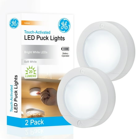 

GE LED Wireless Puck Lights Battery Operated Touch Activated 2-Pack - 25434