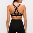 thumbnail image 2 of Bienvenido Yoga Bra Shockproof Push Up Fitness Beautiful Back Athletic Sport Rimless Sport Bra for Women Black M, 2 of 6
