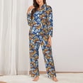 thumbnail image 2 of Hirioo Colorful Butterfly1 for Women's Pajama Sets 2 Piece Pjs Women's Long-Sleeved Pajama Set Button Down Sleepwear,S-XXL-Small, 2 of 7